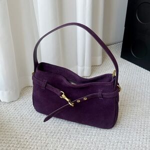 Boutique Purple Suede Shoulder Bag